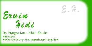 ervin hidi business card